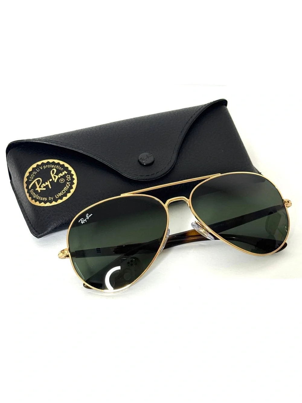 RAY BAN RB 3675 Sunglasses NEW Arista Gold / Green Made in Italy